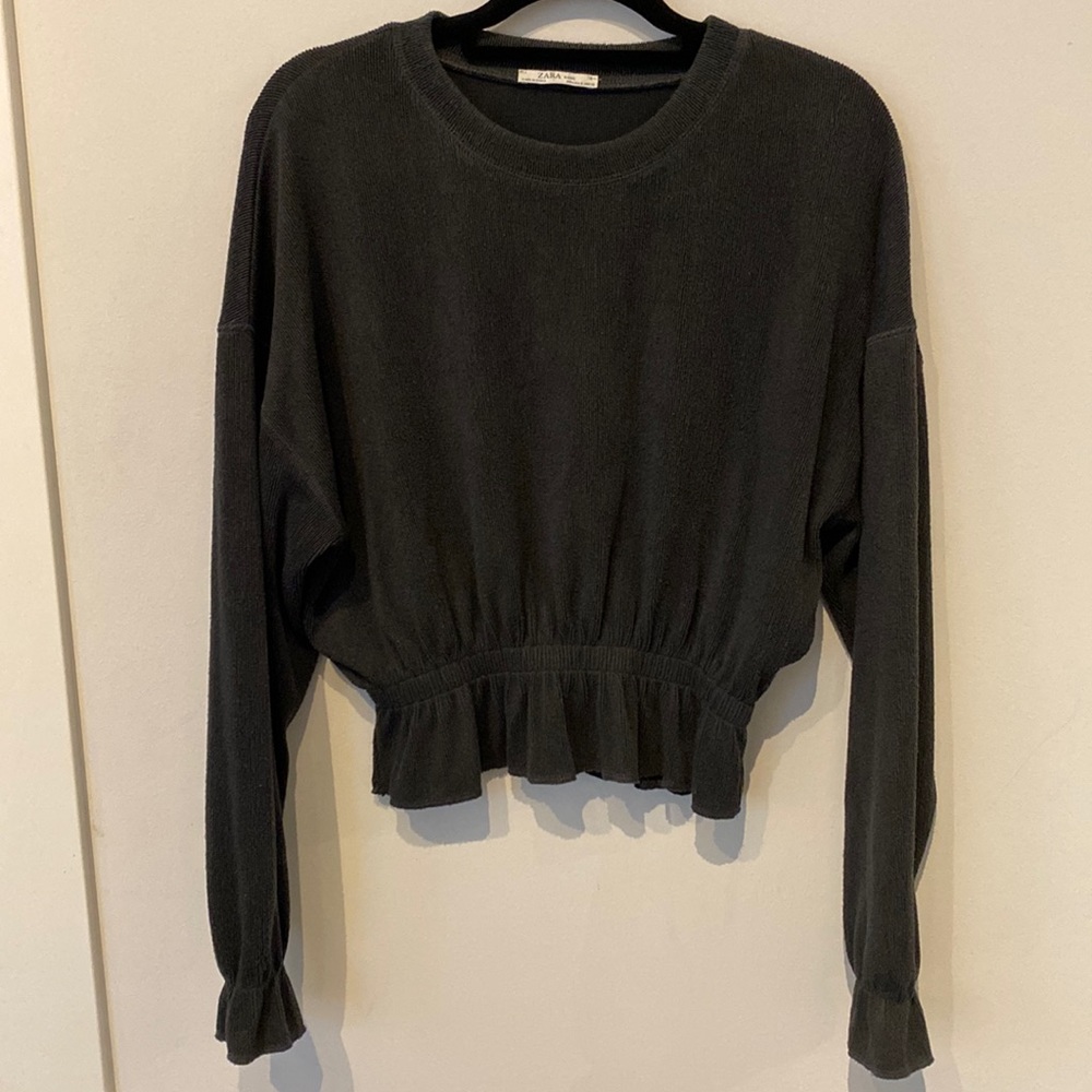 Zara basic charcoal top